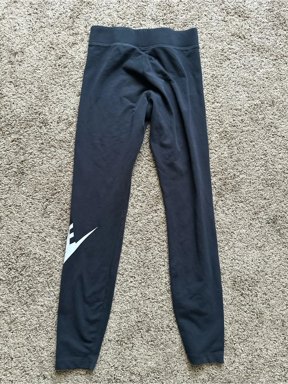 Nike Black Leggings with White Swoosh Logo women